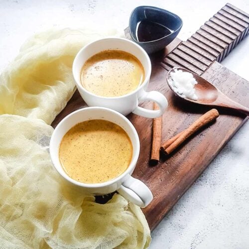 A picture of keto turmeric latte (golden milk)