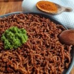 A plate of minced beef meat.
