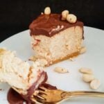 A slice of cheesecake on a plate
