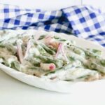 A picture of some green bean salad.