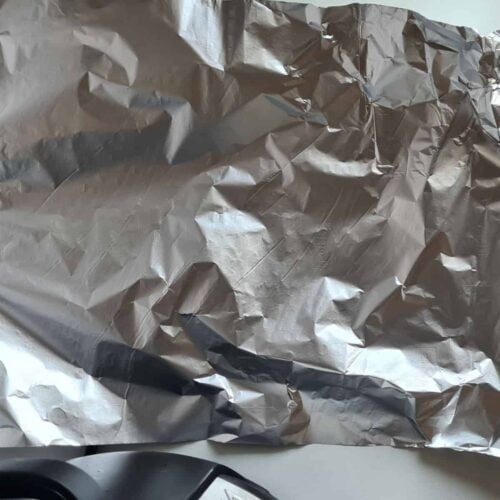 A picture of a piece of tin foil.
