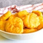 Air fried chicken nuggets cooked from frozen.