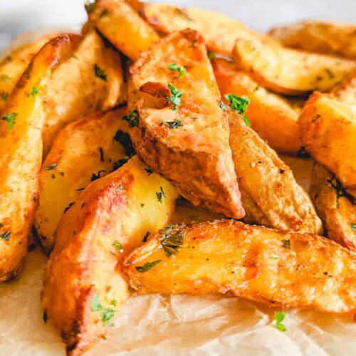 Potato wedges.