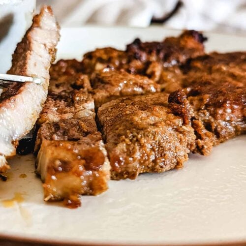 Air Fryer Pork chops on a plate