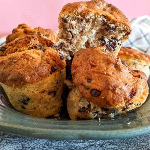 A plate of muffins made using the air fryer.