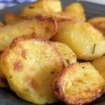 Roast potatoes made using the Ninja Foodi air fryer.