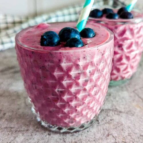 Blueberry bliss tropical smoothie.
