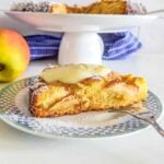 Swedish Apple Cake (Äppelkaka) with vanilla sauce.