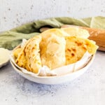 Guyana oil roti in a bowl.