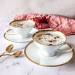 Two cups of Turkish salep drink.