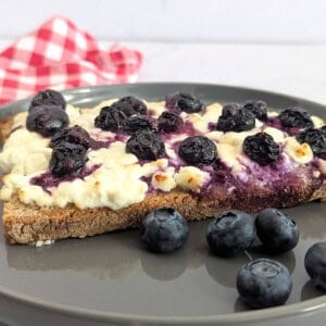 Blueberry and cream cheese toast.