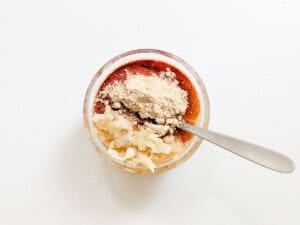 A bowl of honey mustard marinade for fish.